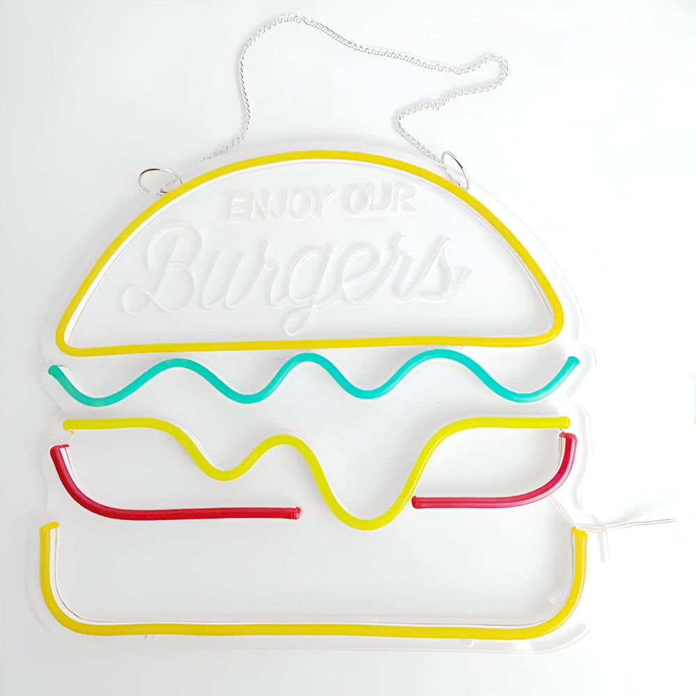 Colorful LED Neon Light for Fast Food – Wall Decor with USB Connection