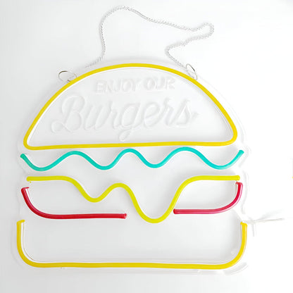 Colorful LED Neon Light for Fast Food – Wall Decor with USB Connection