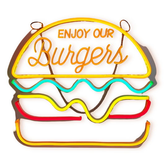 Colorful LED Neon Light for Fast Food – Wall Decor with USB Connection
