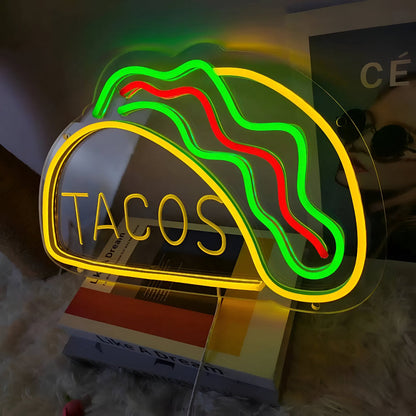 Colorful LED Neon Light for Fast Food – Wall Decor with USB Connection