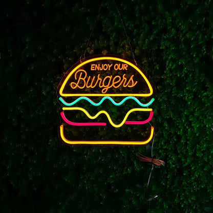 Colorful LED Neon Light for Fast Food – Wall Decor with USB Connection