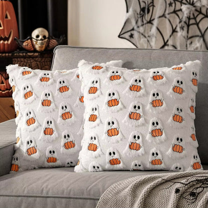 Cozy Pumpkin-Themed Cushion Cover for Halloween Decor