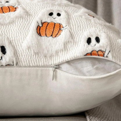 Cozy Pumpkin-Themed Cushion Cover for Halloween Decor