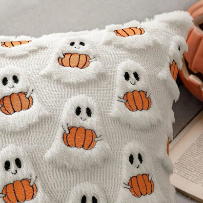 Cozy Pumpkin-Themed Cushion Cover for Halloween Decor