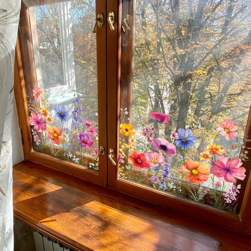 Floral Window Decor | Self-Adhesive Art for Every Space