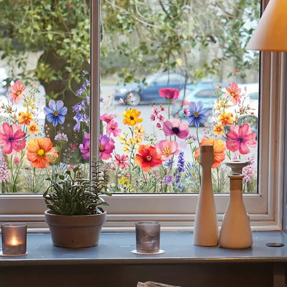 Floral Window Decor | Self-Adhesive Art for Every Space