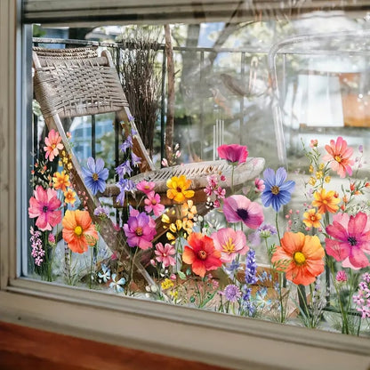 Floral Window Decor | Self-Adhesive Art for Every Space