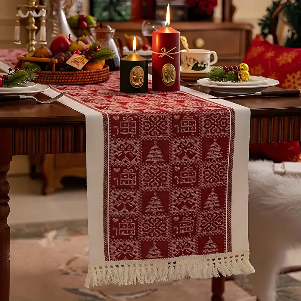 Charming Holiday Elk Table Runner for Festive Dining