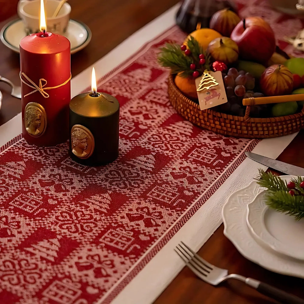 Charming Holiday Elk Table Runner for Festive Dining