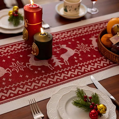 Charming Holiday Elk Table Runner for Festive Dining