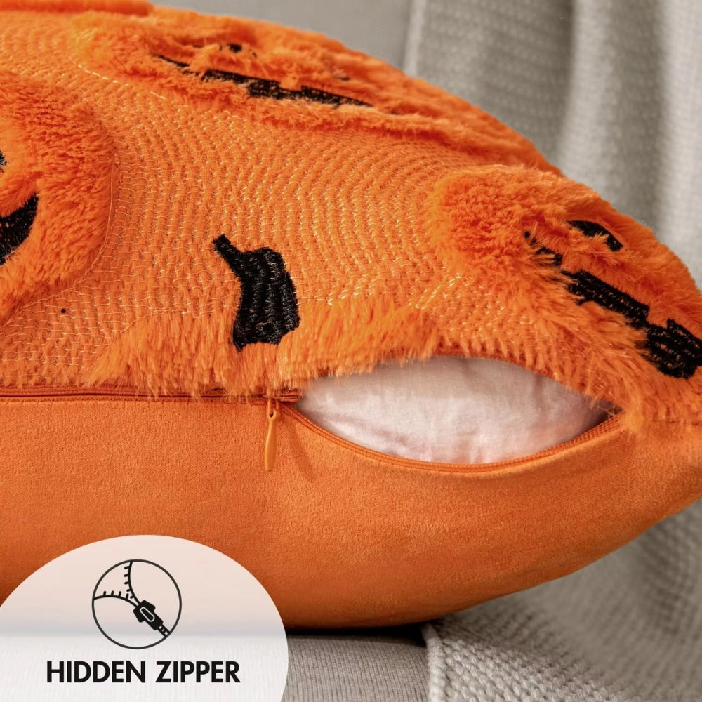 Cozy Pumpkin-Themed Cushion Cover for Halloween Decor