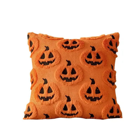 Cozy Pumpkin-Themed Cushion Cover for Halloween Decor