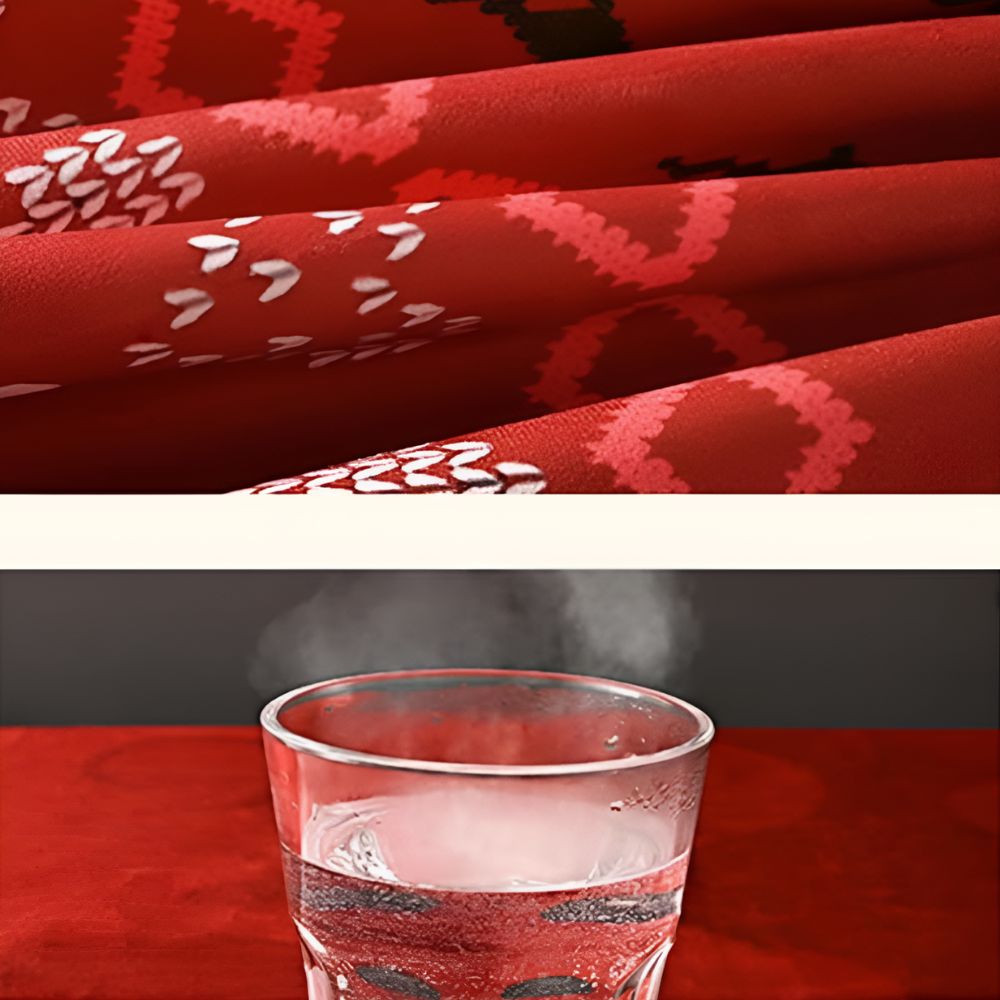 Cozy Crimson Holiday Chenille Table Cover