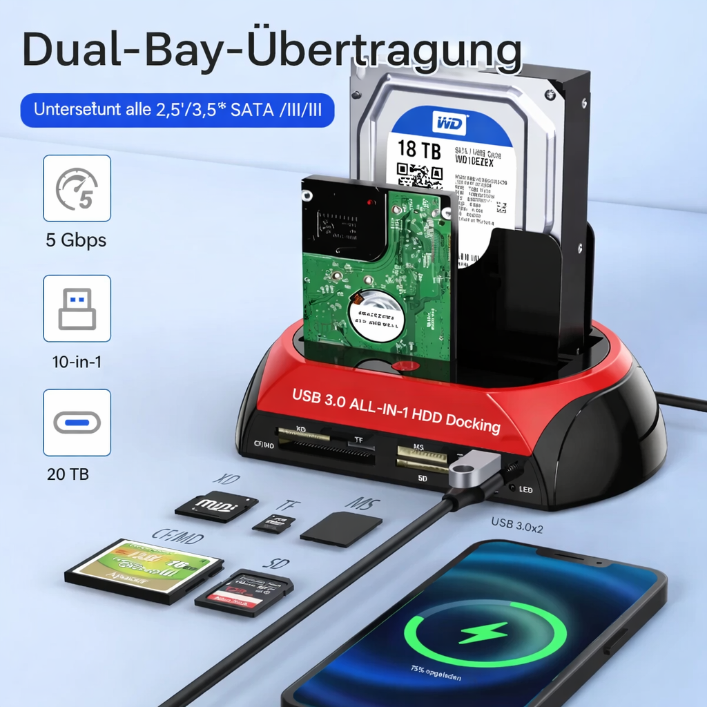 DataLink Hub | Versatile Drive Docking Station | Universal IDE & SATA Connector