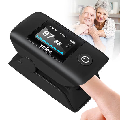 OLED Display Pulse Oximeter - SpO₂, Heart Rate, PI & RR Monitor for Home and Travel