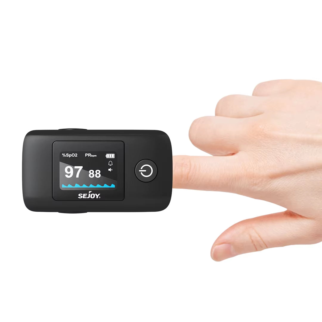 OLED Display Pulse Oximeter - SpO₂, Heart Rate, PI & RR Monitor for Home and Travel