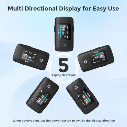 OLED Display Pulse Oximeter - SpO₂, Heart Rate, PI & RR Monitor for Home and Travel