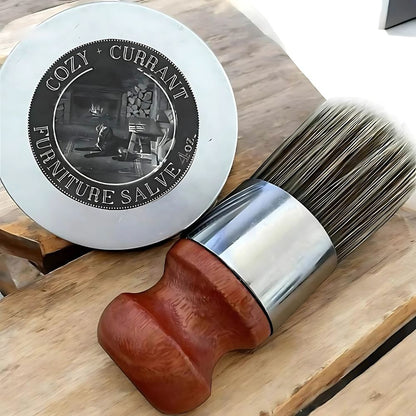 Leather and Wood Polish Balm, Scratch Remover + Brush
