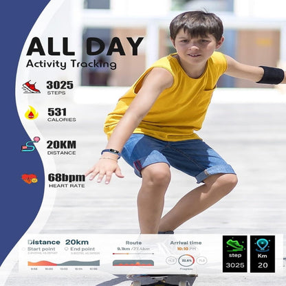 Kids Smart Fitness Tracker with Silicone Band | Step & Heart Rate Monitor | Bluetooth Connectivity
