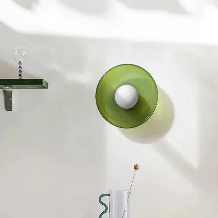Soft LED Light Glass Ceiling Fixture in Scandinavian Style