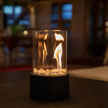 Indoor and Outdoor Tabletop Fireplace with Smokeless Bioethanol Design