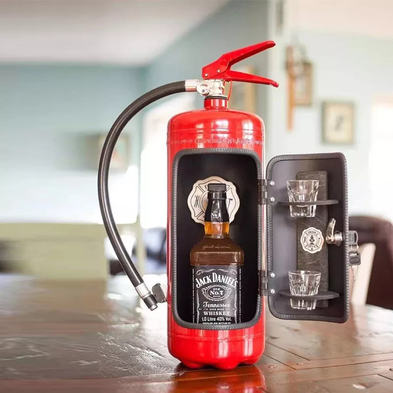 Fire Extinguisher-Style Bottle Holder | Unique Beverage Organizer
