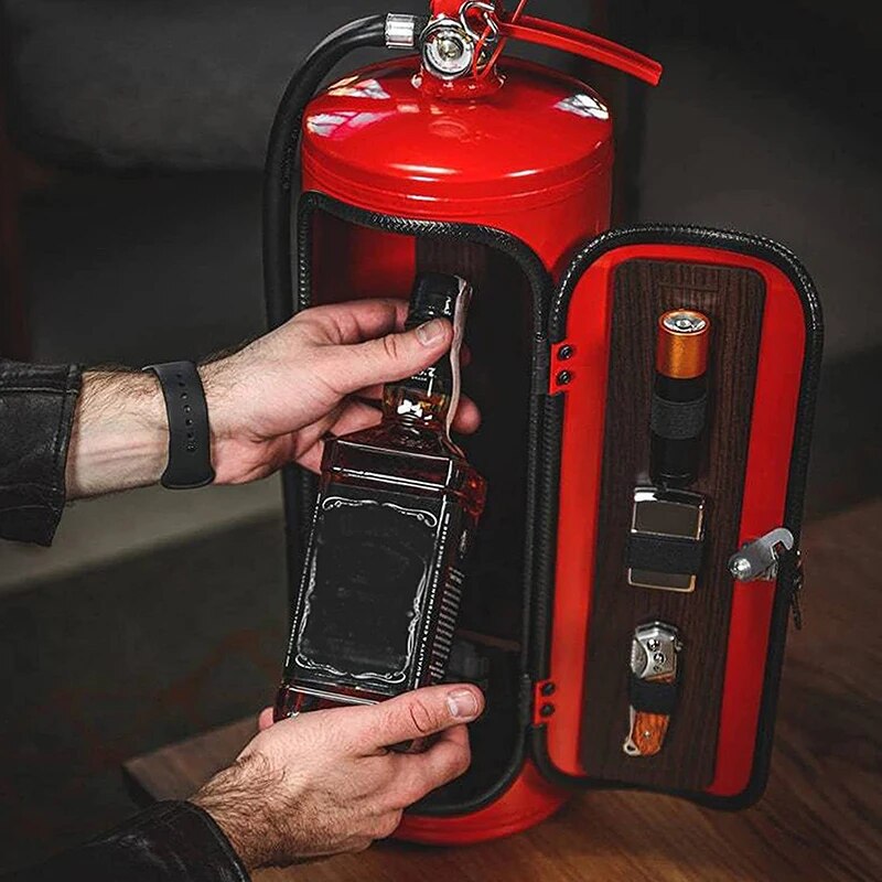 Fire Extinguisher-Style Bottle Holder | Unique Beverage Organizer