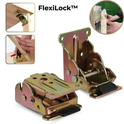 SpaceSaver Adjustable Hinges | Self-Locking 90° Mechanism