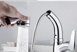 Adjustable Bathroom Faucet with Pull-Out Spray – Elegant Design