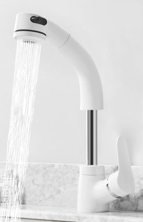 Adjustable Bathroom Faucet with Pull-Out Spray – Elegant Design
