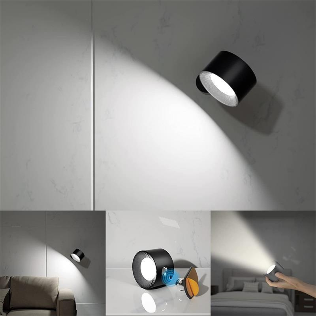 Touch Wireless Wall Light with 360-Degree Rotation