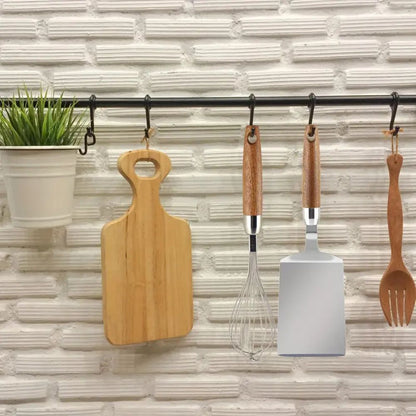 Versatile Stainless Steel Turner with Ergonomic Wooden Grip