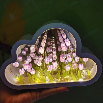 LED Infinity Lamp with Floral Design – Compact and Elegant