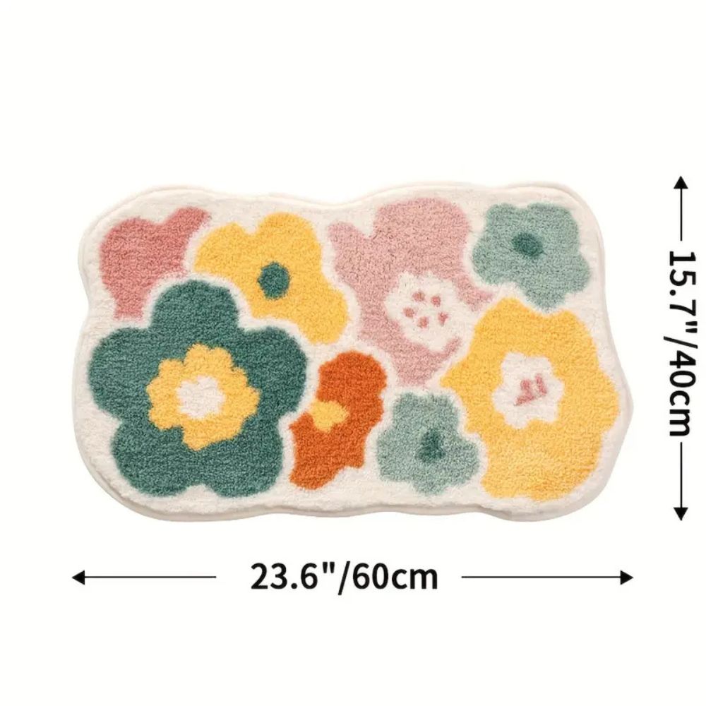 Vibrant Floral Absorbent Bath Rug for Stylish Comfort