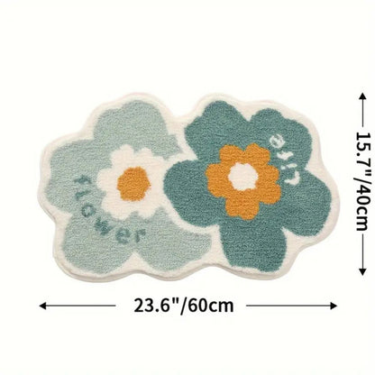 Vibrant Floral Absorbent Bath Rug for Stylish Comfort