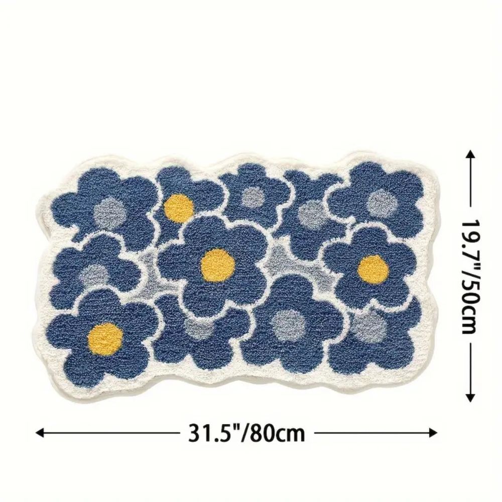 Vibrant Floral Absorbent Bath Rug for Stylish Comfort