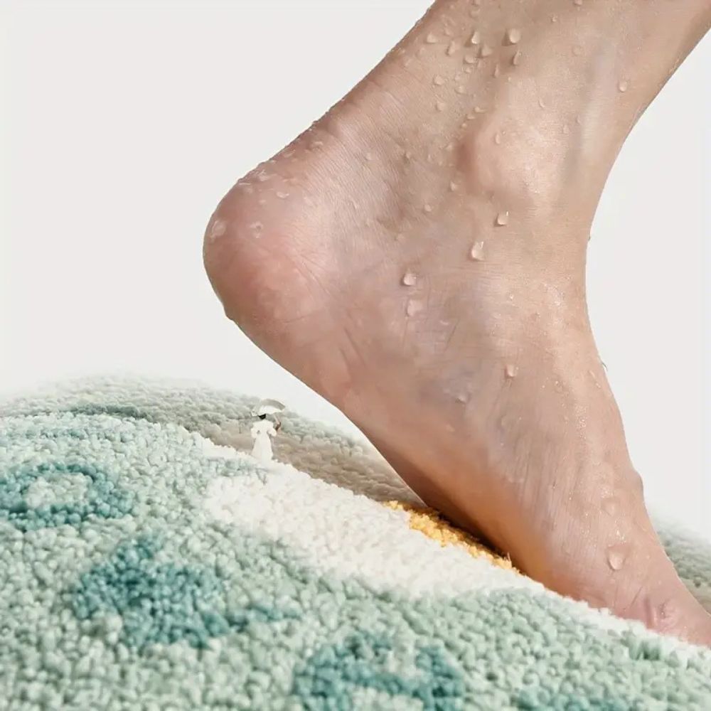 Vibrant Floral Absorbent Bath Rug for Stylish Comfort