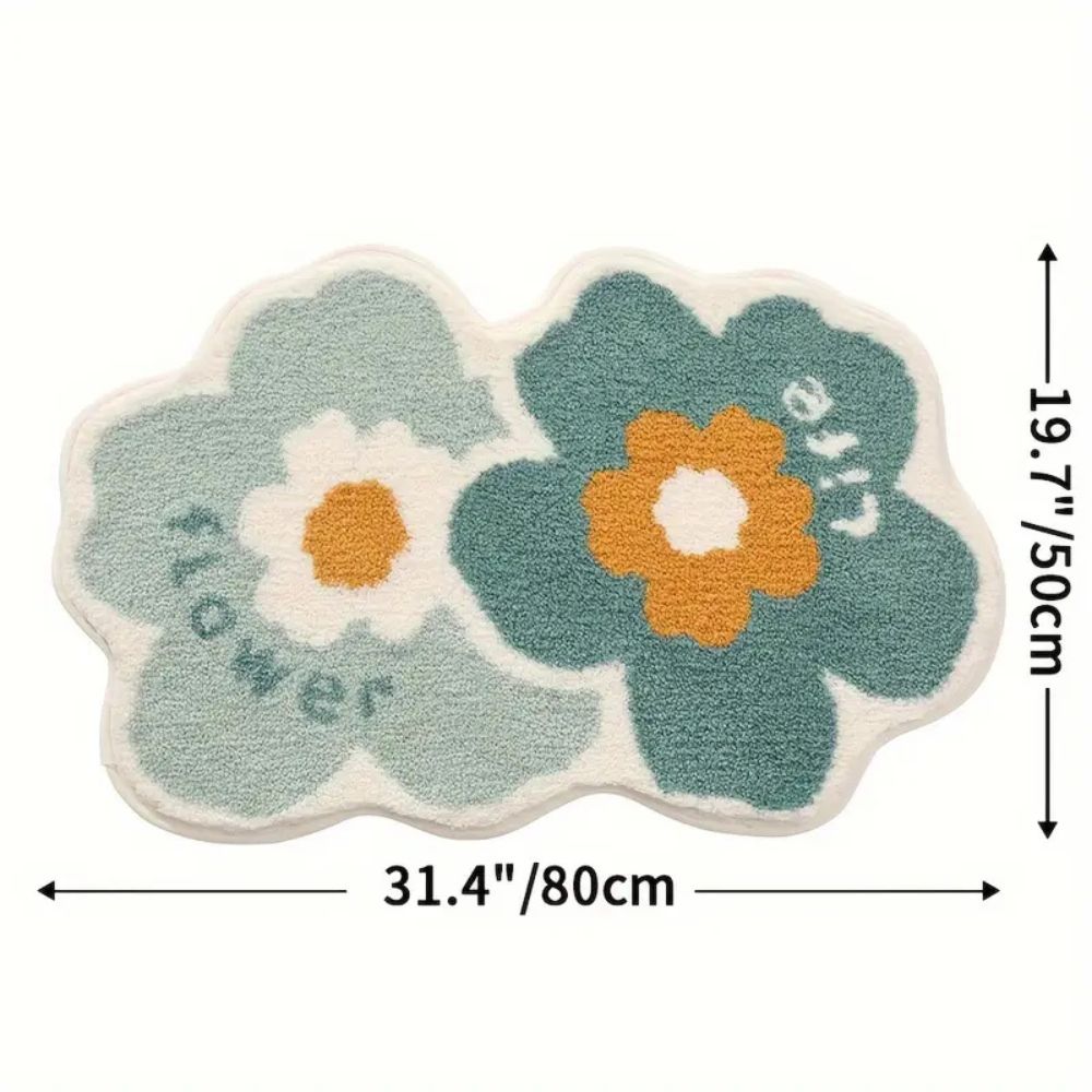 Vibrant Floral Absorbent Bath Rug for Stylish Comfort