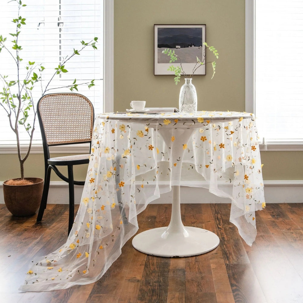 Charming Floral Lace Table Cover for Elegant Dining