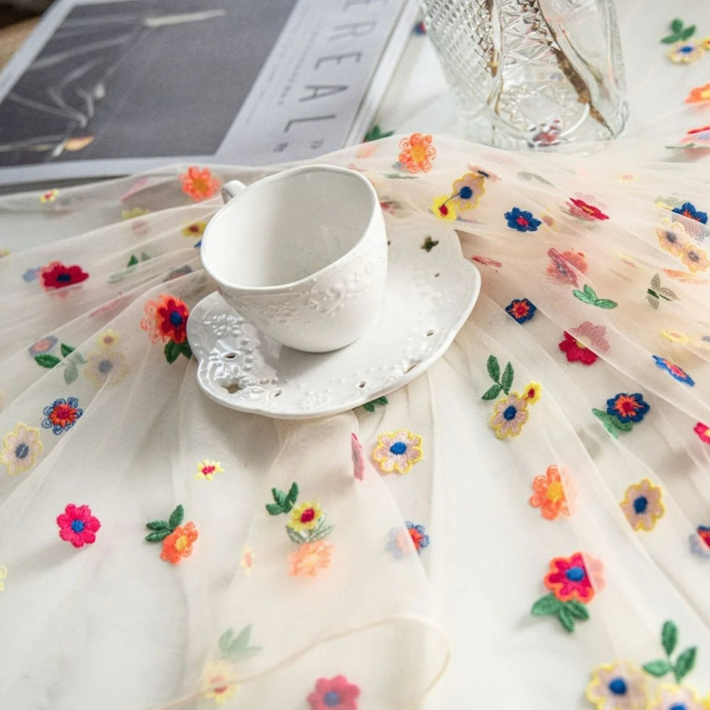 Charming Floral Lace Table Cover for Elegant Dining