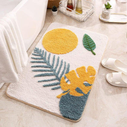 Charming Botanical Non-Slip Bath Mat for Safety and Style