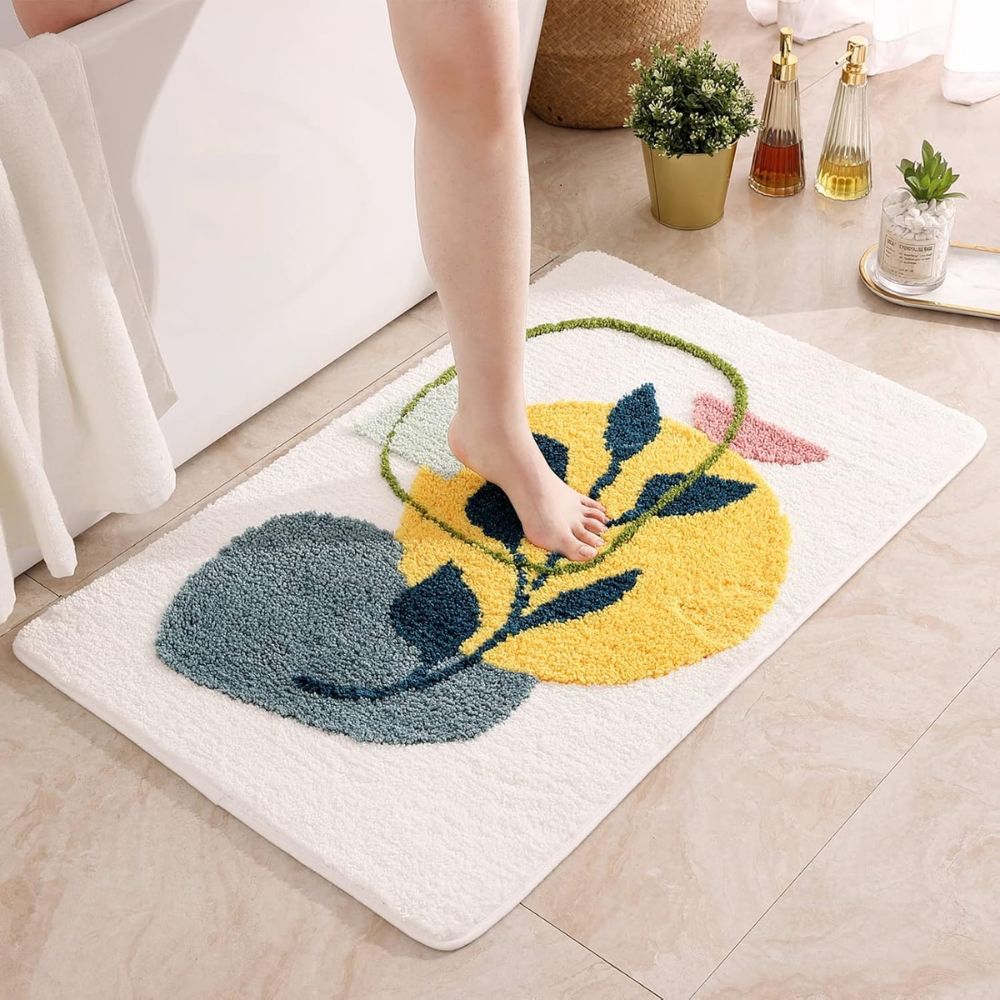 Charming Botanical Non-Slip Bath Mat for Safety and Style