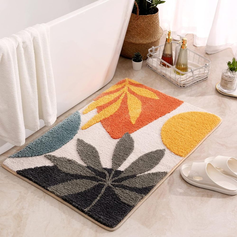Charming Botanical Non-Slip Bath Mat for Safety and Style