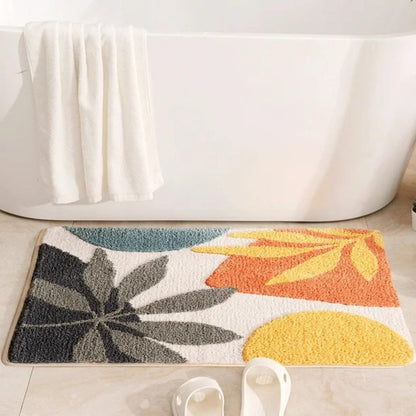 Charming Botanical Non-Slip Bath Mat for Safety and Style