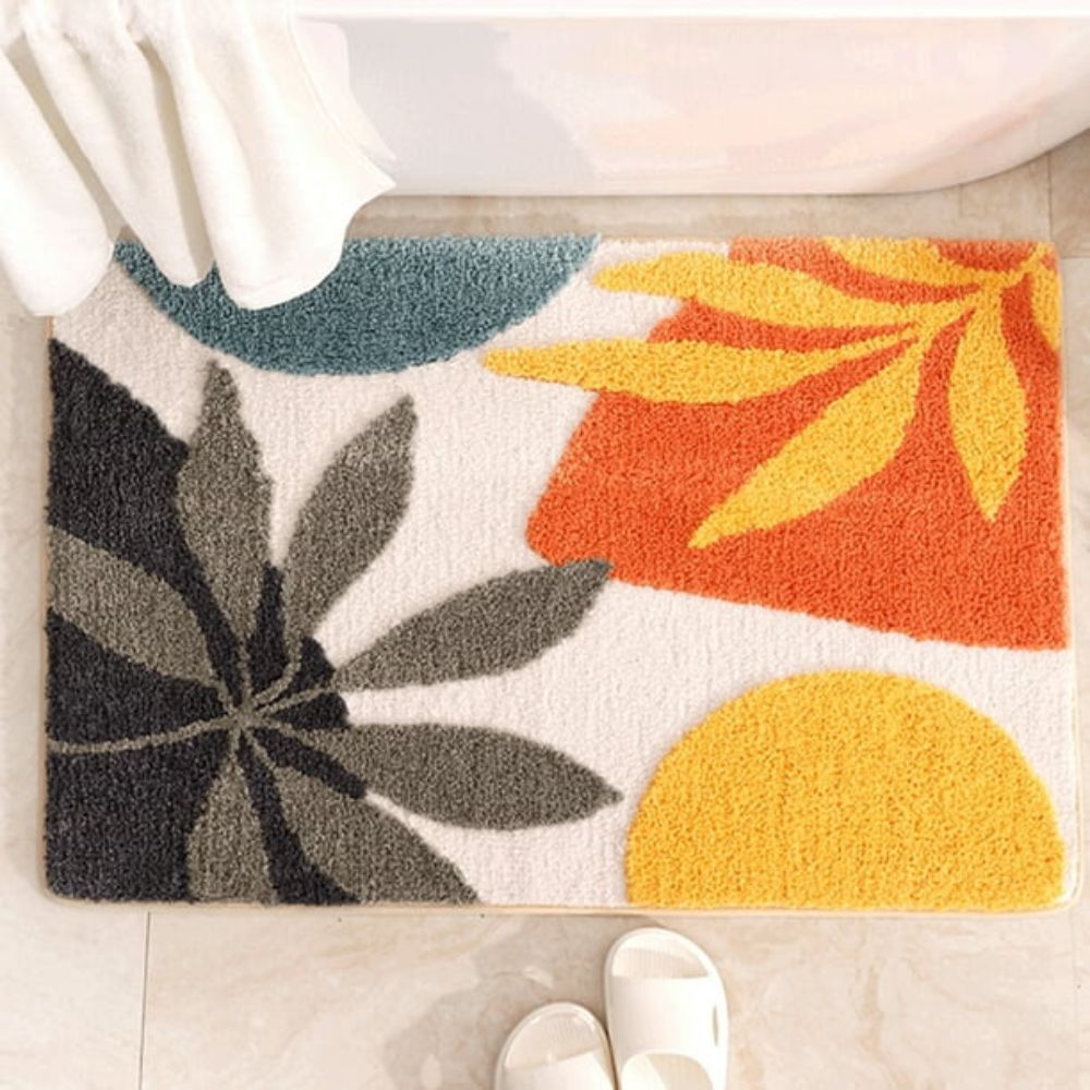 Charming Botanical Non-Slip Bath Mat for Safety and Style