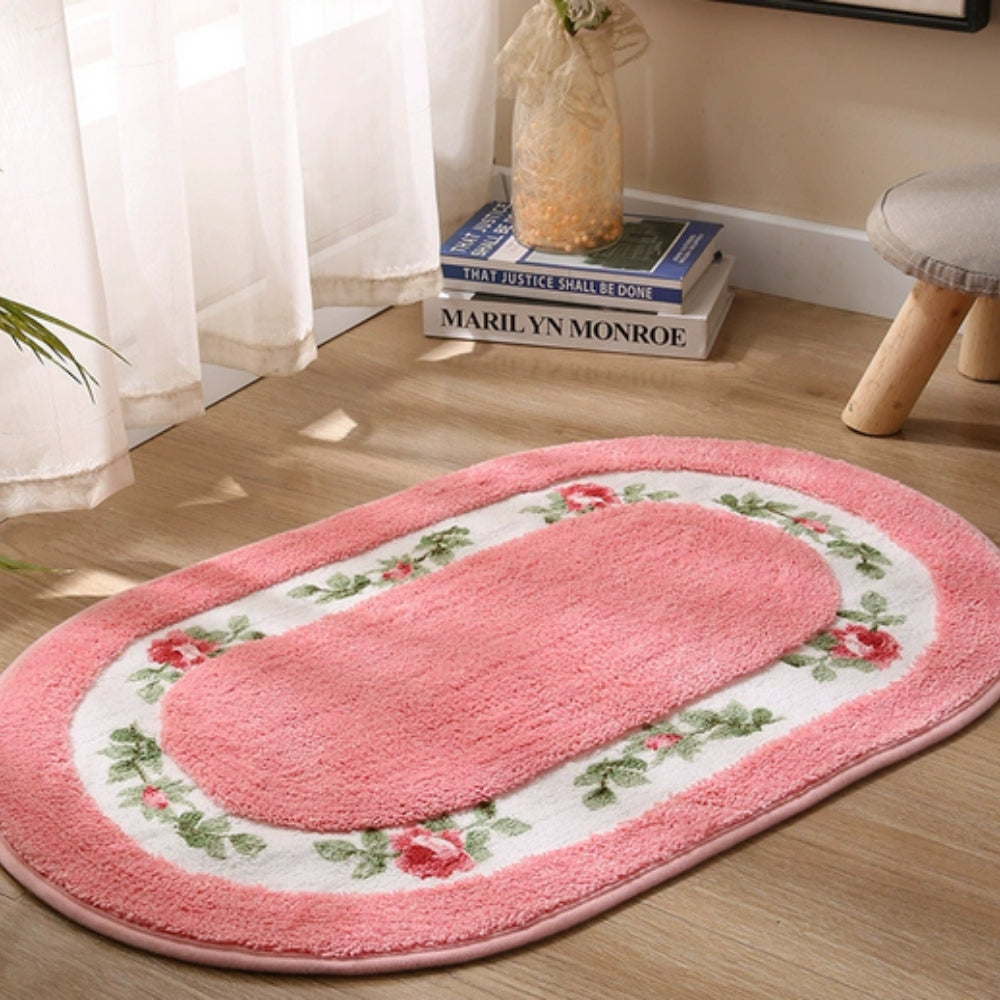 Elegant Floral Soft Bath Rug for Every Home