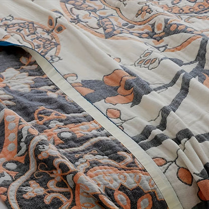 Cozy Cotton Blanket with Charming Floral Design