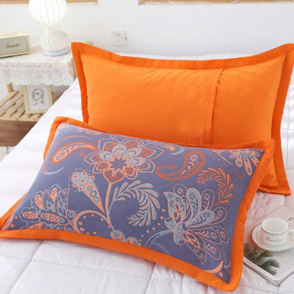 Charming Floral Design Cotton Pillowcases | Set of 2