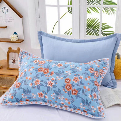 Charming Floral Design Cotton Pillowcases | Set of 2
