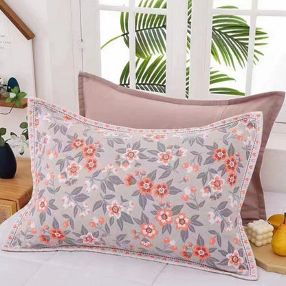 Charming Floral Design Cotton Pillowcases | Set of 2